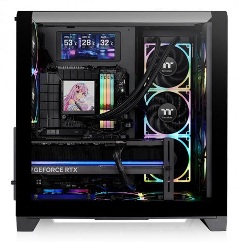 GABINETE THERMALTAKE VIEW 390 AIR BLACK ATX CRISTAL NEGRO CA-11F-00M1WN-00 12M DE GARANTIA - rogeek