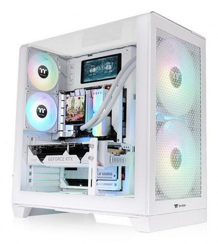 GABINETE THERMALTAKE VIEW 390 AIR SNOW ATX CRISTAL BLANCO CA-11F-00M6WN-00 12M DE GARANTIA - rogeek