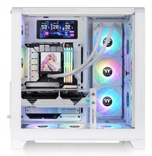 GABINETE THERMALTAKE VIEW 390 AIR SNOW ATX CRISTAL BLANCO CA-11F-00M6WN-00 12M DE GARANTIA - rogeek