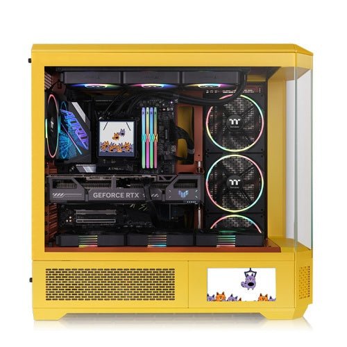 GABINETE THERMALTAKE VIEW 600 TG BUTTER CARAMEL M-ATX CRISTAL AMARILLO CA-11H-00FMWN-00 12M DE GARANTIA - rogeek