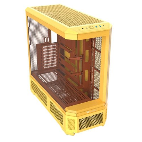 GABINETE THERMALTAKE VIEW 600 TG BUTTER CARAMEL M-ATX CRISTAL AMARILLO CA-11H-00FMWN-00 12M DE GARANTIA - rogeek