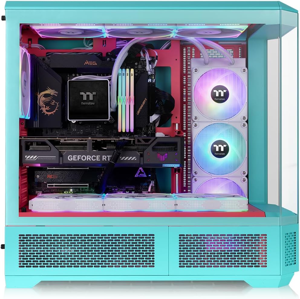 GABINETE THERMALTAKE VIEW 600 TG MINT STRAWBERRY M-ATX CRISTAL MENTA/ROSA CA-11H-00FLWN-00 12M DE GARANTIA - rogeek