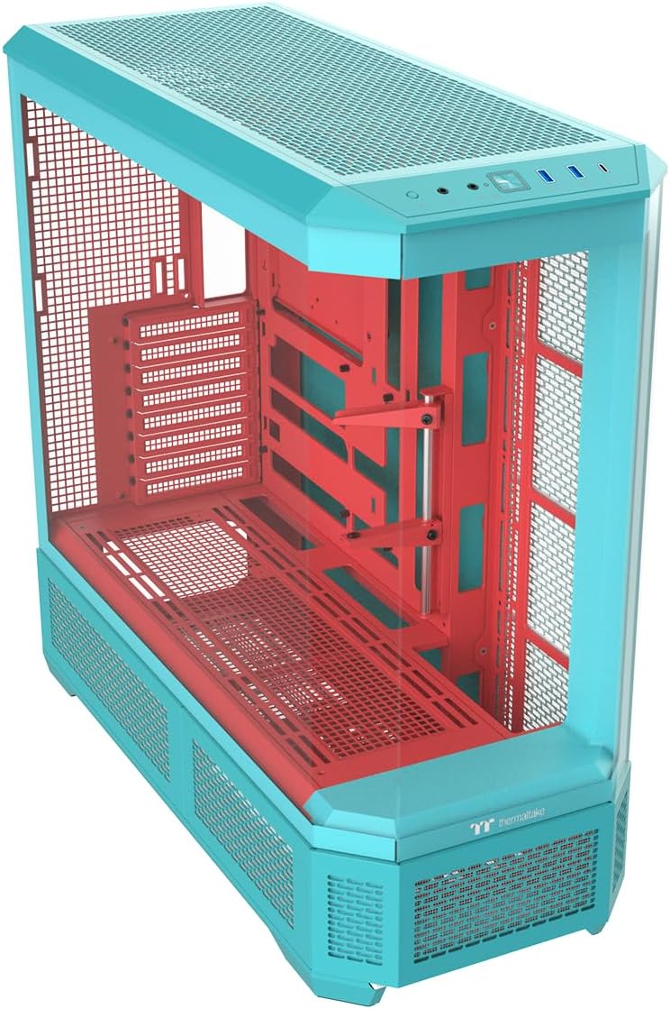 GABINETE THERMALTAKE VIEW 600 TG MINT STRAWBERRY M-ATX CRISTAL MENTA/ROSA CA-11H-00FLWN-00 12M DE GARANTIA - rogeek