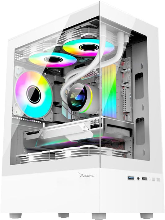 GABINETE XZEAL X - ZYNERGY RGB CON VENTANA MATX S/FUENTE BLANCO XZGAZNY1W GARANTIA DIRECTO CON FABRICANTE - rogeek