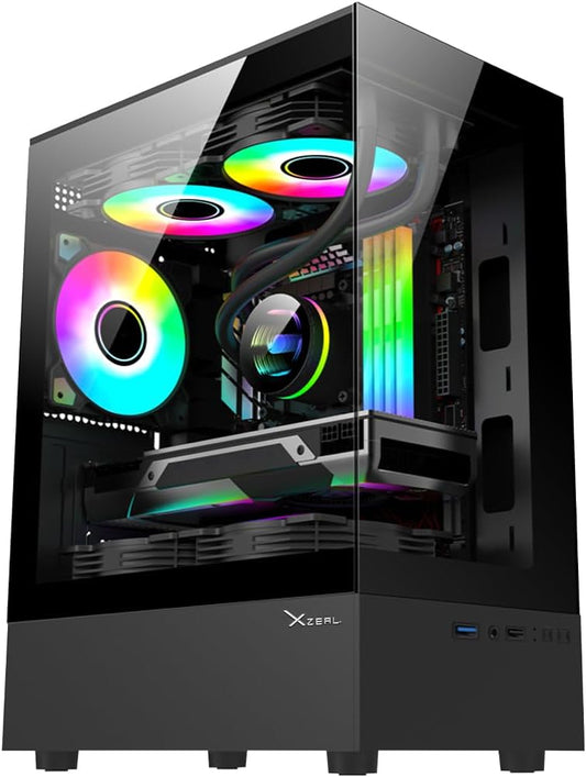 GABINETE XZEAL X-ZYNERGY RGB CON VENTANA MATX S/FUENTE BLANCO XZGAZNY1W GARANTIA DIRECTO CON FABRICANTE - rogeek