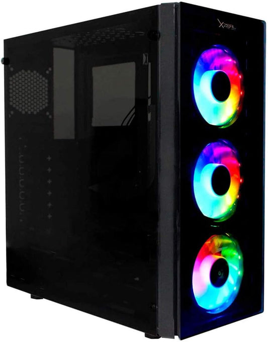 GABINETE XZEAL XZ110 RGB CON VENTANA MATX 4VEN USB S/FUENTE NEGRO XZCGB12B DIRECTO CON FABRICANTE - rogeek