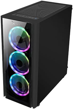 GABINETE XZEAL XZ110 RGB CON VENTANA MATX 4VEN USB S/FUENTE NEGRO XZCGB12B DIRECTO CON FABRICANTE - rogeek