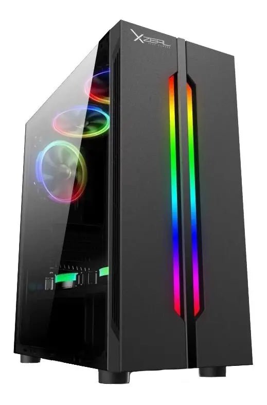 GABINETE XZEAL XZ120 CON VENTANA MATX S/FUENTE RGB NEGRO XZCGB03B DIRECTO CON EL FABRICANTE - rogeek