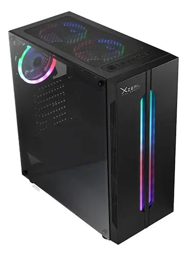 GABINETE XZEAL XZ120 CON VENTANA MATX S/FUENTE RGB NEGRO XZCGB03B DIRECTO CON EL FABRICANTE - rogeek