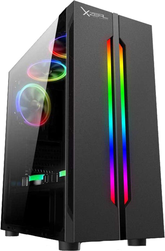 GABINETE XZEAL XZ120 CON VENTANA MATX S/FUENTE RGB NEGRO XZCGB03B DIRECTO CON EL FABRICANTE - rogeek