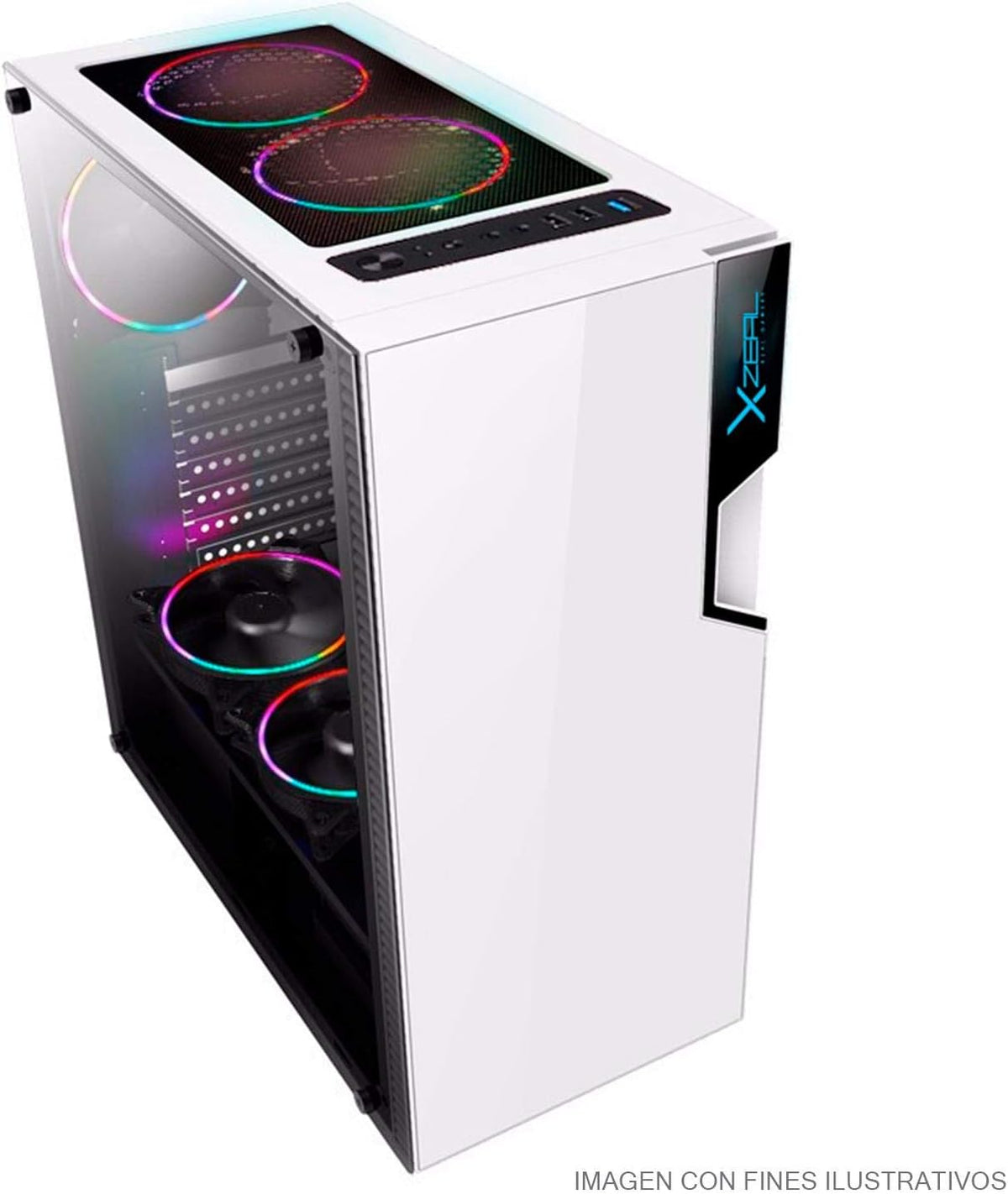GABINETE XZEAL XZ130 CON VENTANA MATX 3VEN S/FUENTE NEGRO XZCGB06B DIRECTO CON EL FABRICANTE - rogeek