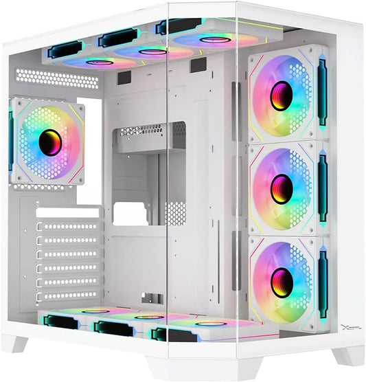 GABINETE XZEAL XZ150 ARGB 4VEN S/FUENTE BLANCO ATX/MICRO - ATX XZGAXT1W GARANTIA CON FABRICANTE - rogeek