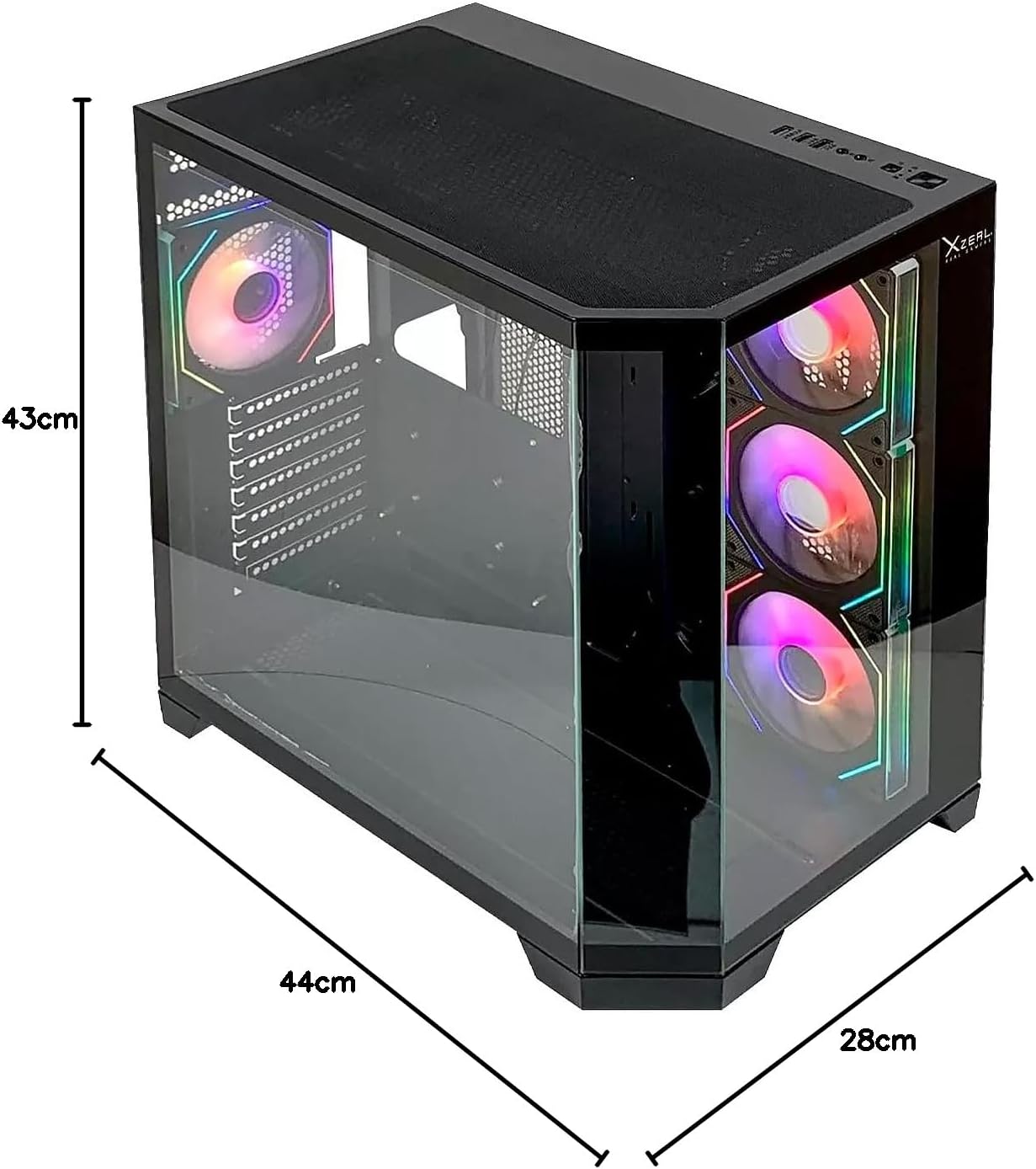 GABINETE XZEAL XZ150 RGB 4VEN S/FUENTE NEGRO ATX/MICRO - ATX XZGAXT1B DIRECTO CON EL FABRICANTE - rogeek