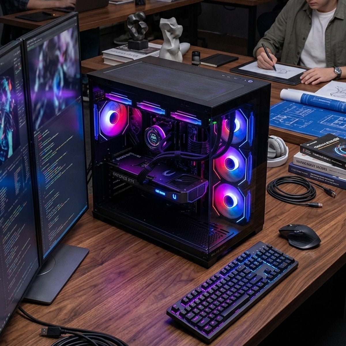 PC Gamer | Ryzen 9 9900X | RTX 5070 Solid OC | 64GB DDR5 | 2TB NVMe | X870E WiFi | 360MM Liquid Cooling | 1000W Gold - rogeek