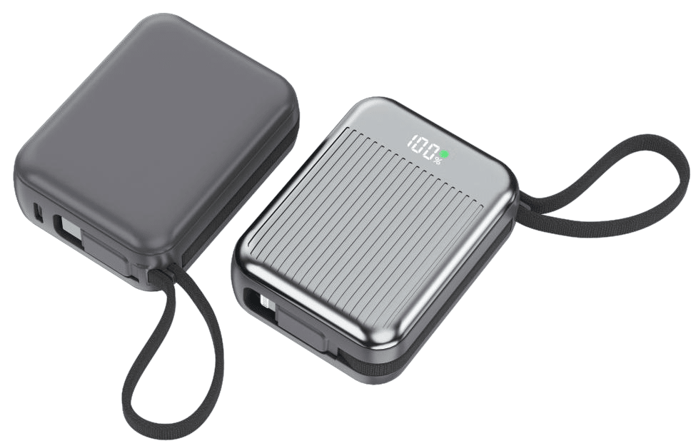 Power Bank | C10 | 10000mAh PD22.5W | Type-C | Linea Apple + linea Type-C | No | Pantalla LED | 50 | Plateado/Gris oscuro - rogeek