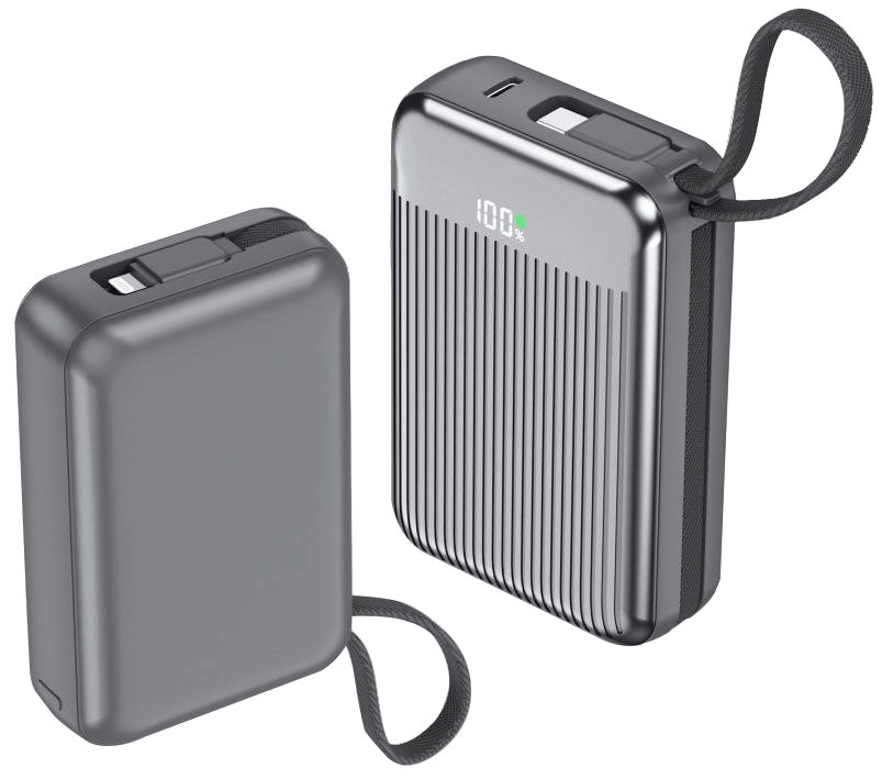 Power Bank | C11 | 20000mAh PD22.5W | Type-C | Linea Apple + linea Type-C | No | Pantalla LED | 44 | Plateado/Gris oscuro - rogeek