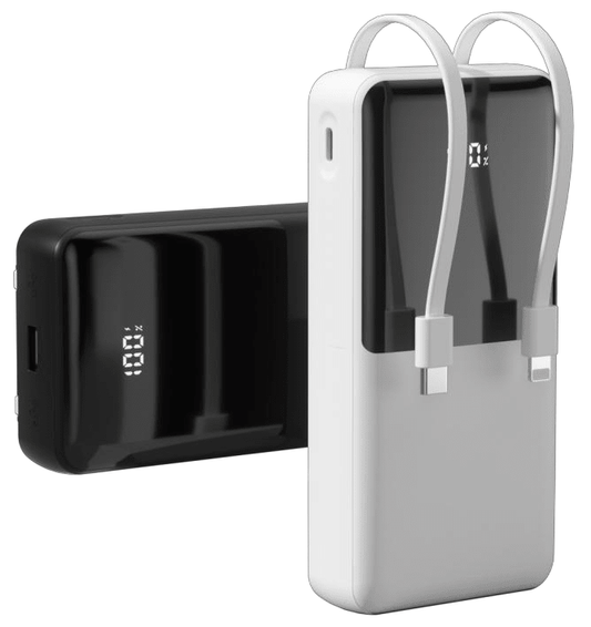 Power Bank | UF - D402 | 20000mAh PD22.5W | Type - C | USB+Type - C | 2 cables Type - C/IP + cable USB a Type - C | Compatible con iPhone 15 o superior | 40 | Blanco/Negro - rogeek
