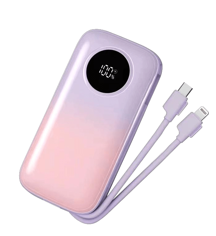 Power Bank | UF - D701 | 10000mAh PD22.5W | Type - C | USB+Type - C | 2 cables Type - C/IP + cable USB a Type - C | Compatible con iPhone 15 o superior | 50 | Azul degradado/Rosa degradado - rogeek