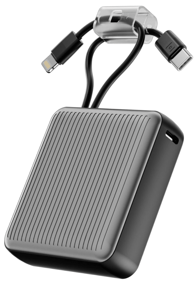Power Bank | UF - D711 | 10000mAh PD22.5W | Type - C | Linea Apple + linea Type - C | Cable USB a Type - C | Pantalla LED | 50 | Plateado/Gris oscuro - rogeek