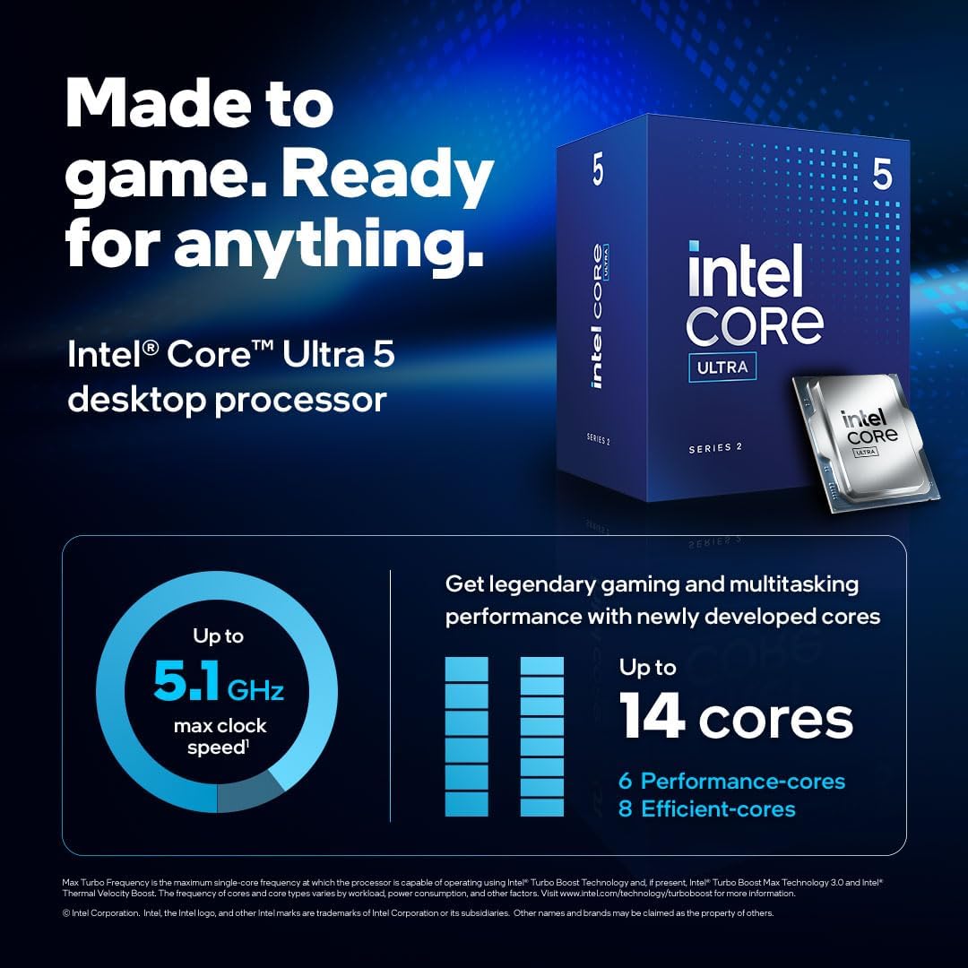 PROCESADOR INTEL CORE ULTRA 5 225F 4.90GHZ LGA1851 BX80768225F 12M DE GARANTIA - rogeek