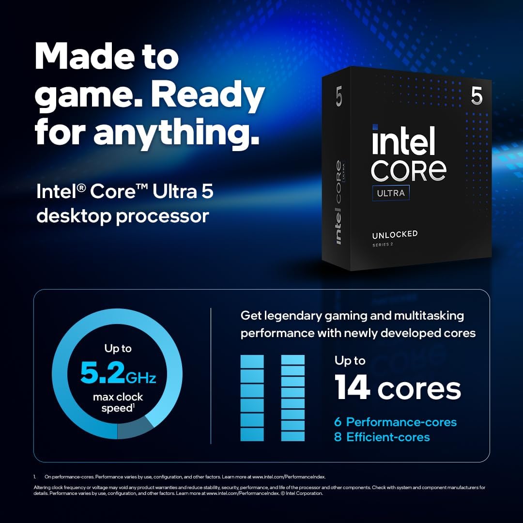 PROCESADOR INTEL CORE ULTRA 5 245KF 5.2GHZ LGA1851 BX80768245KF 12M DE GARANTIA - rogeek