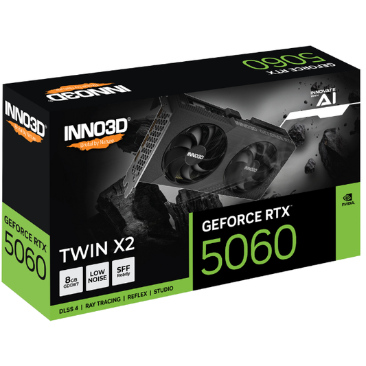 GPU INNO3D NVIDIA GEFORCE RTX 5060 TWIN X2 8GB GDDR7 128BIT PCI EXPRESS 5.0 BLACK
