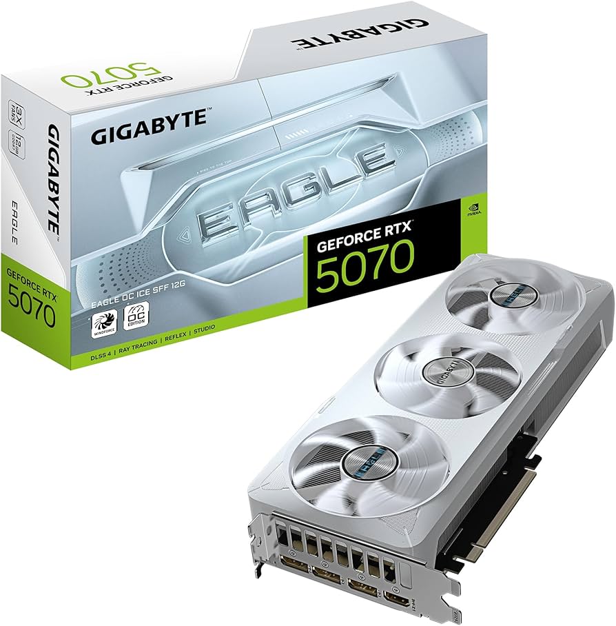 TARJETA DE VIDEO GIGABYTE RTX5070 12GB GDDR7 EAGLE SFF BLANCA - rogeek