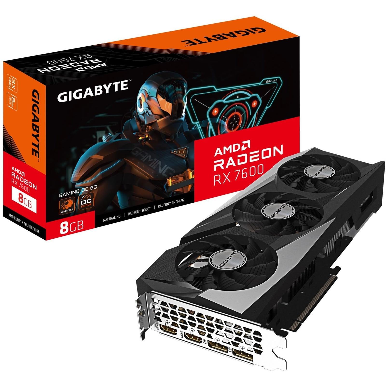 TARJETA DE VIDEO GIGABYTE RX7600 8GB GDDR6 GAMING OC - rogeek