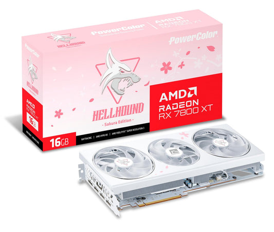 TARJETA DE VIDEO POWER COLOR RX7800XT 16GB GDDR6 SAKURA HELLHOUND - rogeek