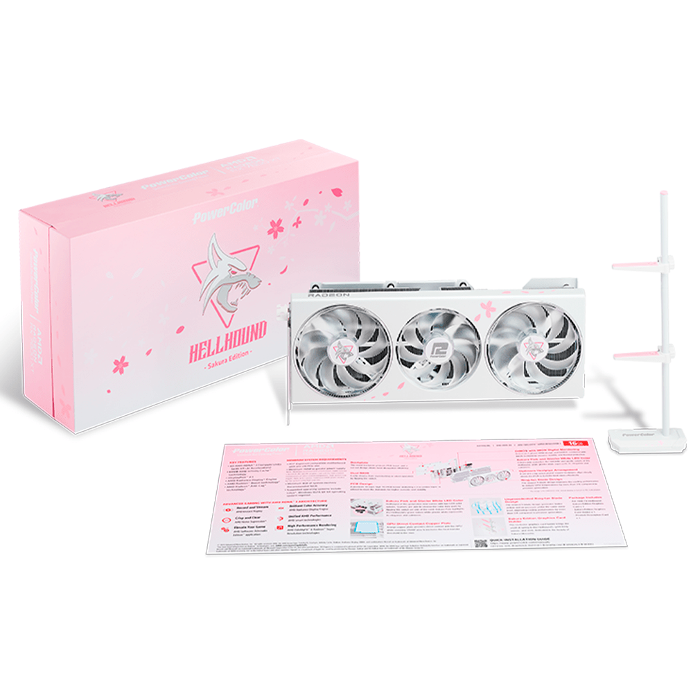 TARJETA DE VIDEO POWER COLOR RX7800XT 16GB GDDR6 SAKURA HELLHOUND - rogeek